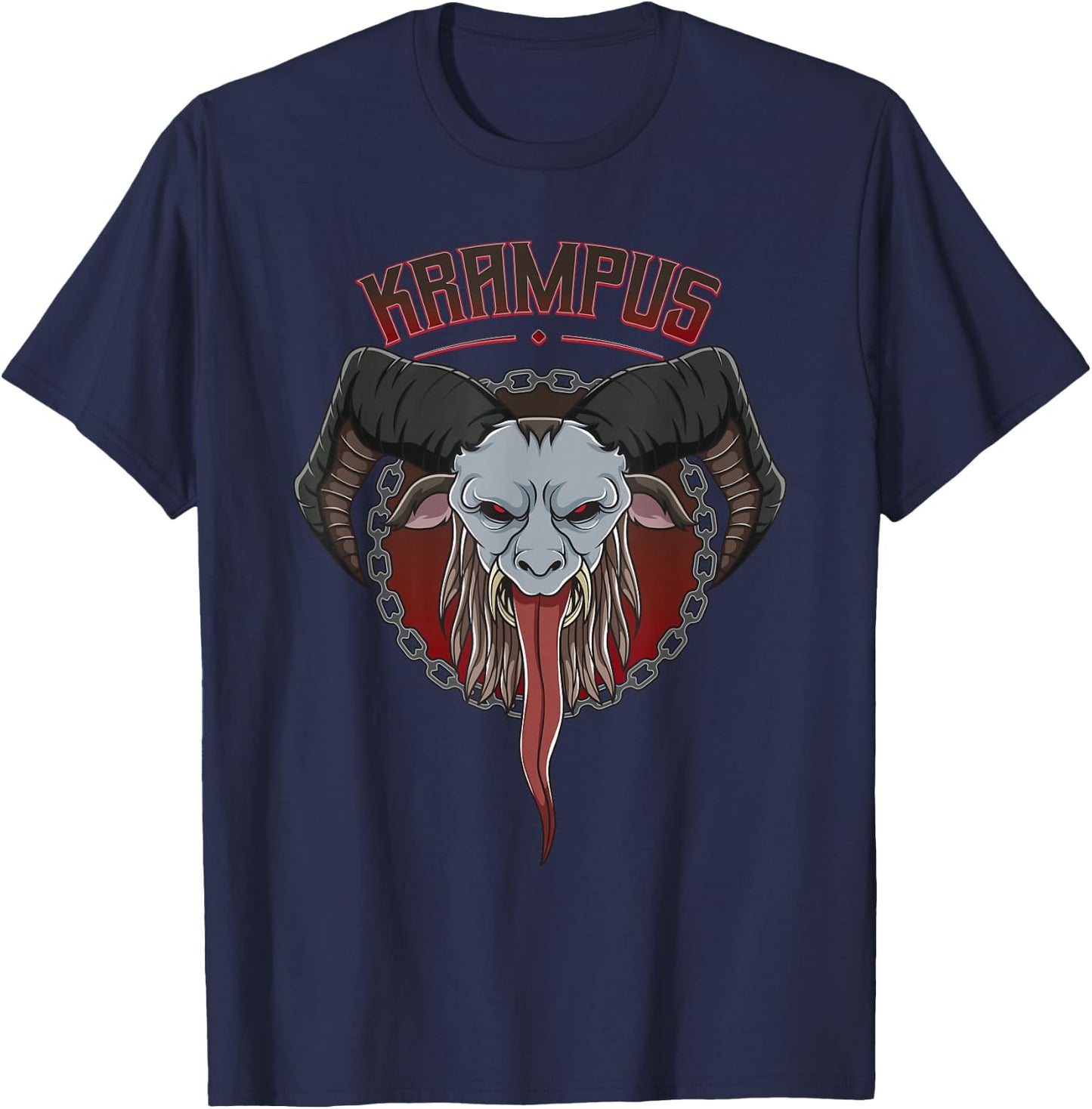 Krampus Horned Goat Demon Christmas Gift T-Shirt - T-Shirt | Navy
