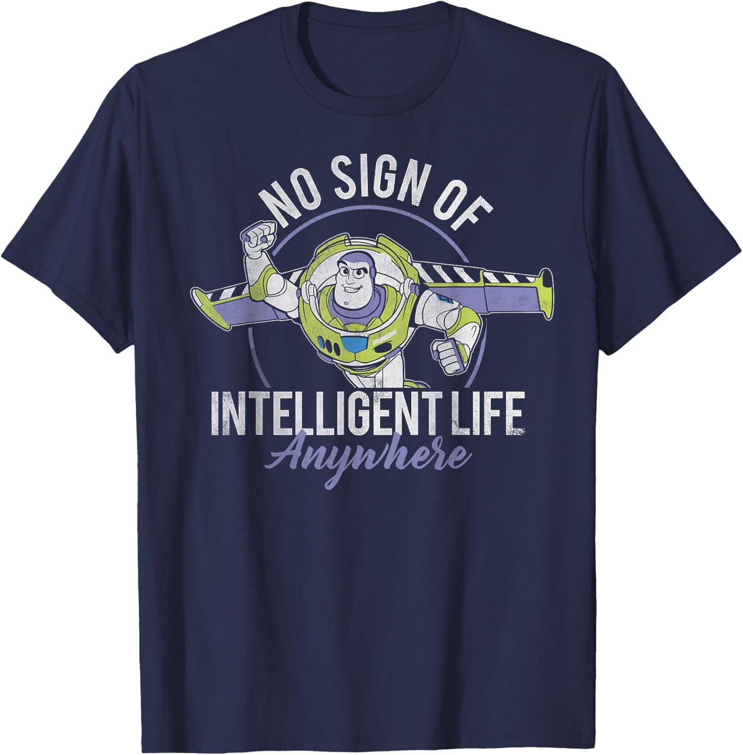 Disney Pixar Toy Story Buzz No Sign of Intelligent Life T-Shirt - T-Shirt | Navy
