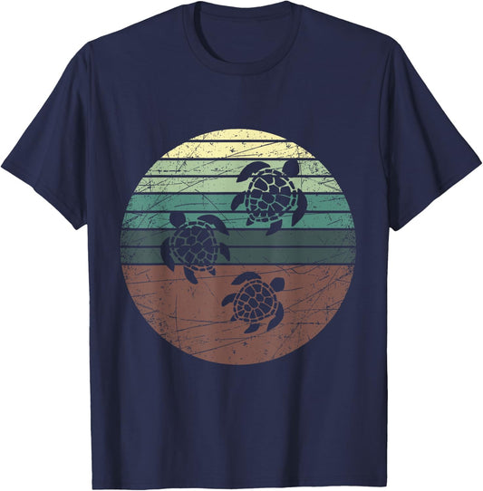 Retro Sea Turtle T-Shirt - T-Shirt | Navy