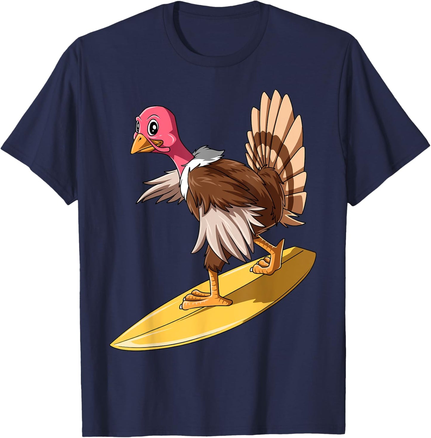 Turkey Surfing Thanksgiving Turkey Surf Turkey Surfboard T-Shirt - T-Shirt | Navy