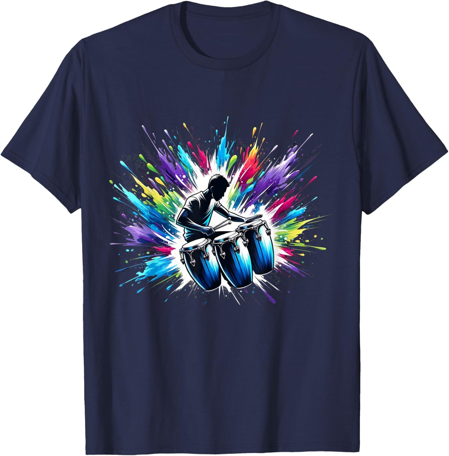 Cool Conga Player Congas Art Music Instrument Musician T-Shirt - T-Shirt | Navy
