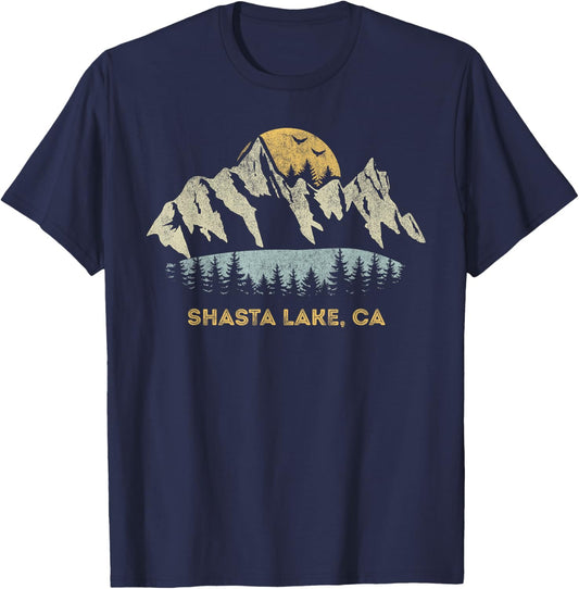 Shasta Lake California Mountain Sunset Sunrise CA T-Shirt - T-Shirt | Navy