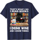 That's What I Do I Read Books I Drink Wine Cat Women T-Shirt - T-Shirt | Navy