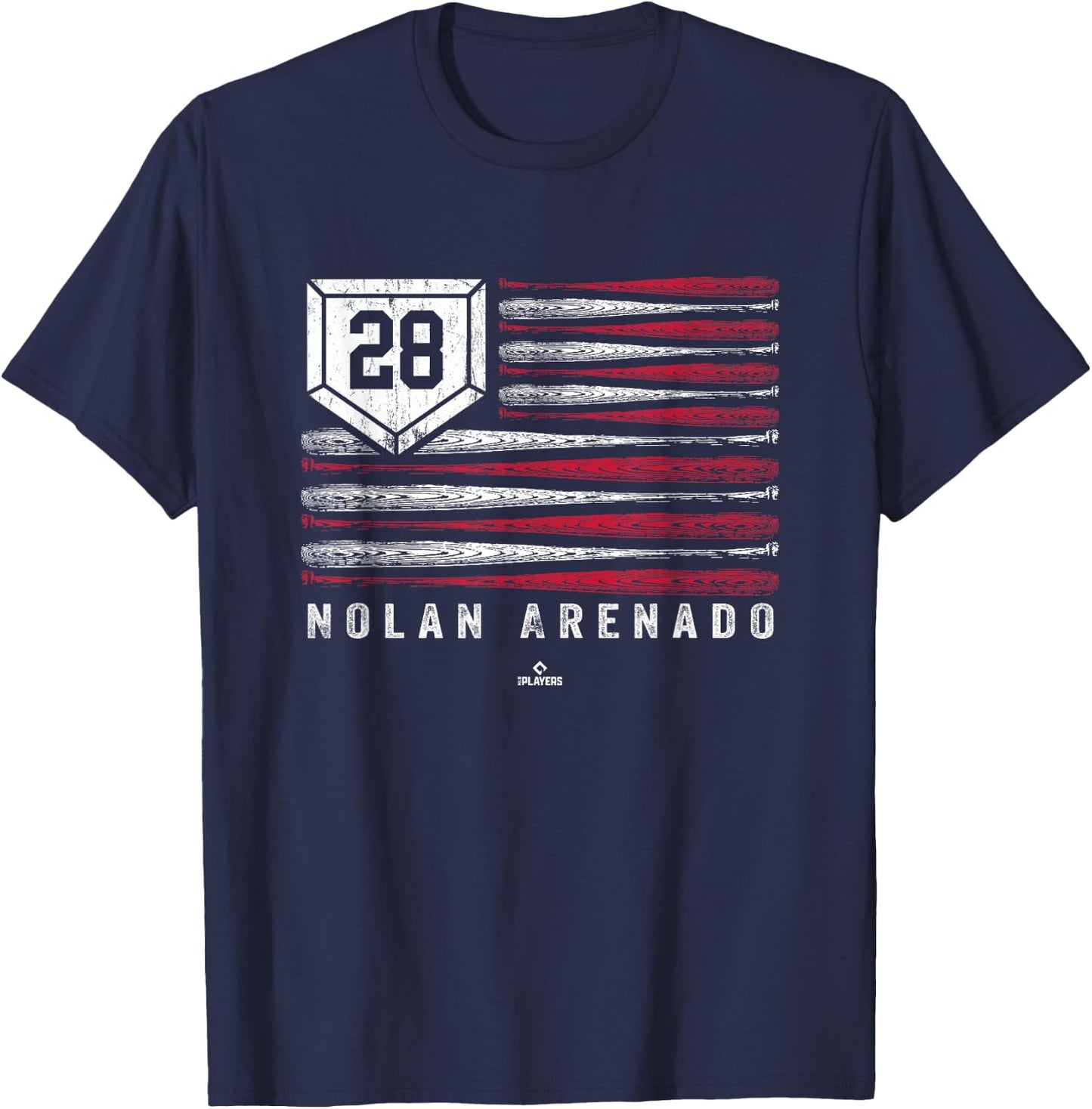 Vintage US Flag Baseball Stripes Nolan Arenado St Louis T-Shirt - T-Shirt | Navy