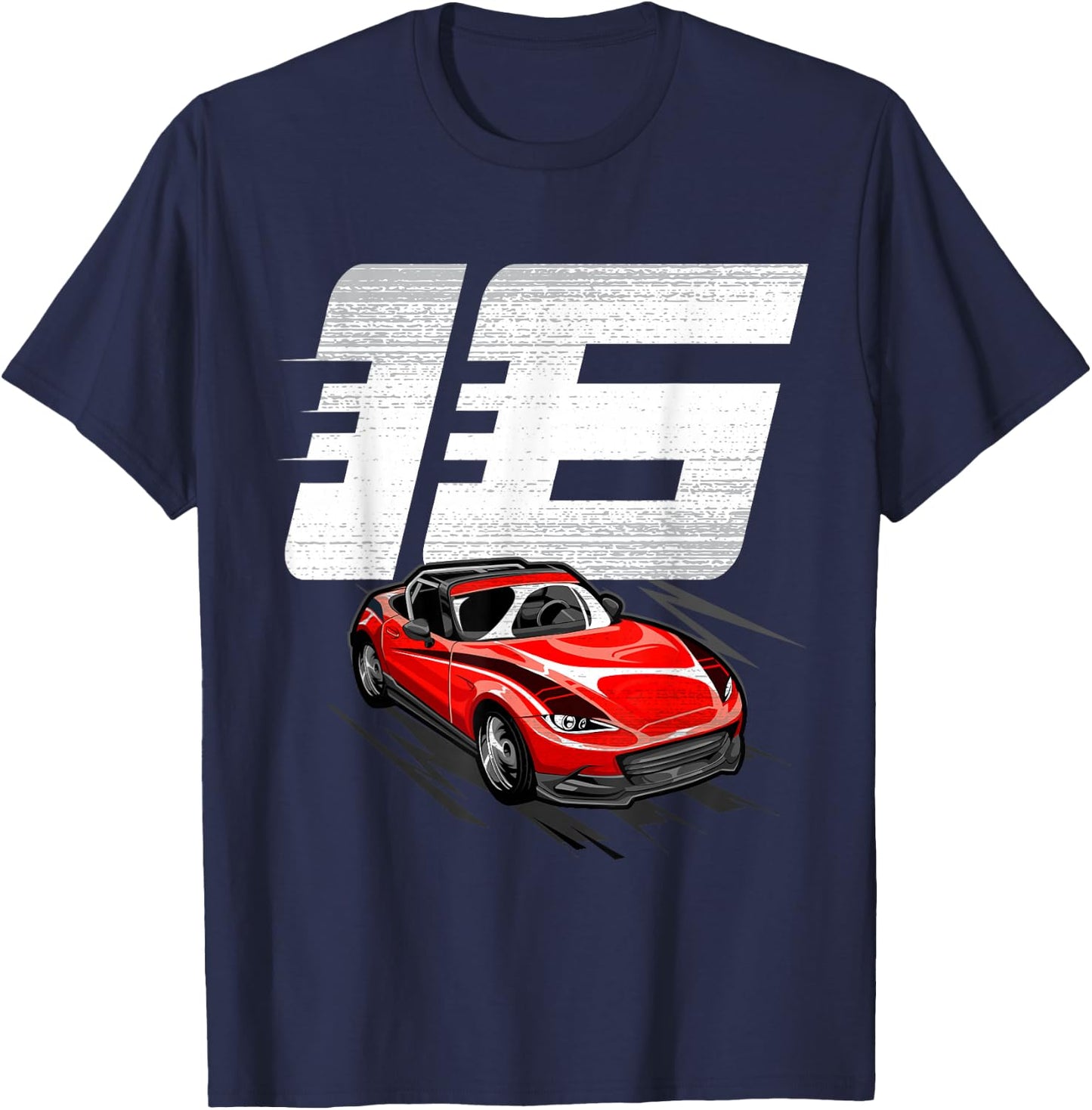 16th Birthday Boy Race Car 16 Year Old Birthday Racing Kids T-Shirt - T-Shirt | Navy