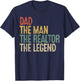 Vintage Dad Man Realtor Legend Gift Father Real Estate Agent T-Shirt - T-Shirt | Navy