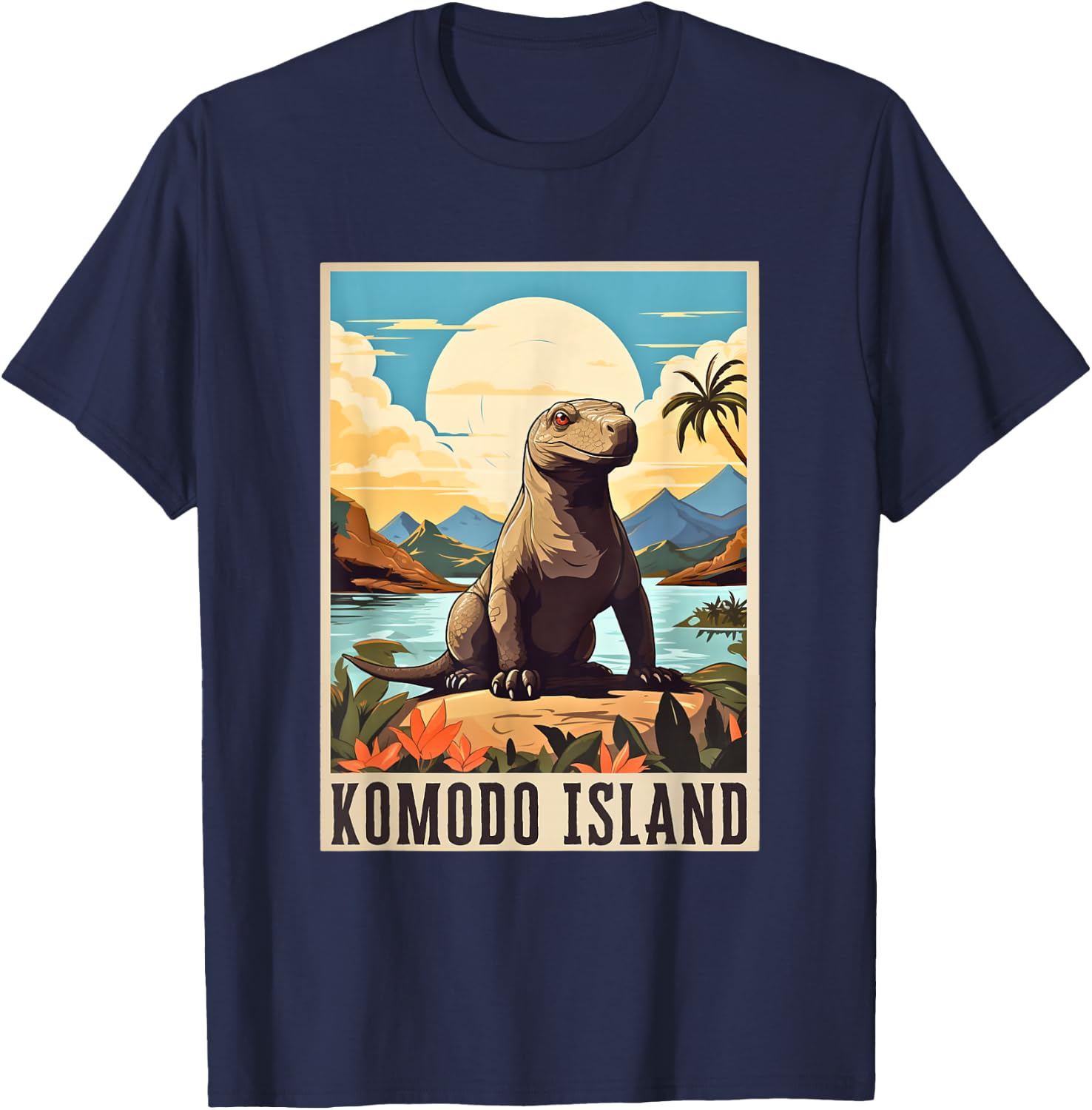 Komodo Island Indonesia / Komodo Dragon T-Shirt - T-Shirt | Navy