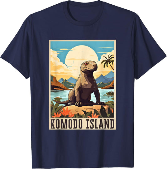 Komodo Island Indonesia / Komodo Dragon T-Shirt - T-Shirt | Navy