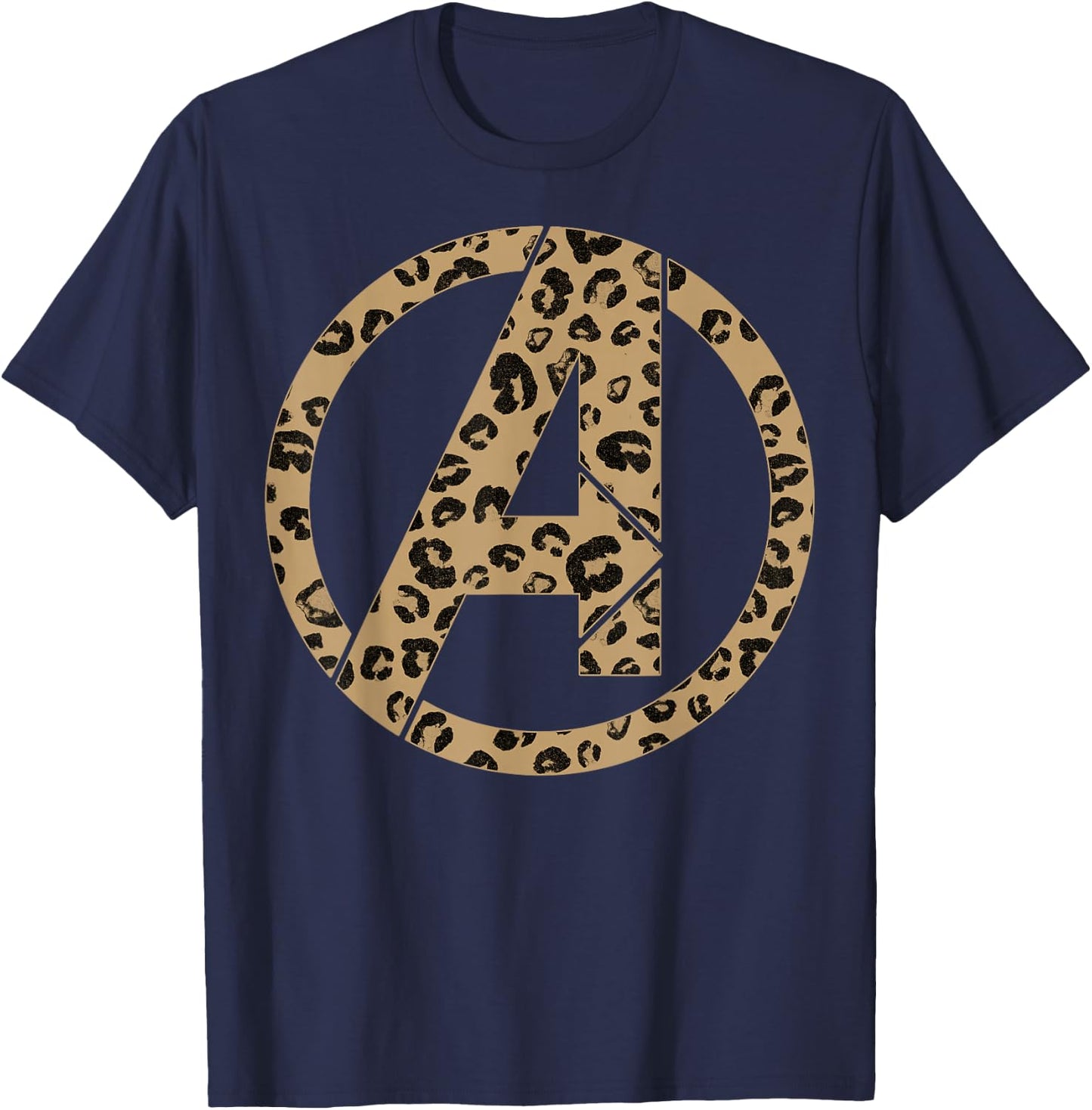 Marvel Avengers Leopard Logo Fill T-Shirt - T-Shirt | Navy