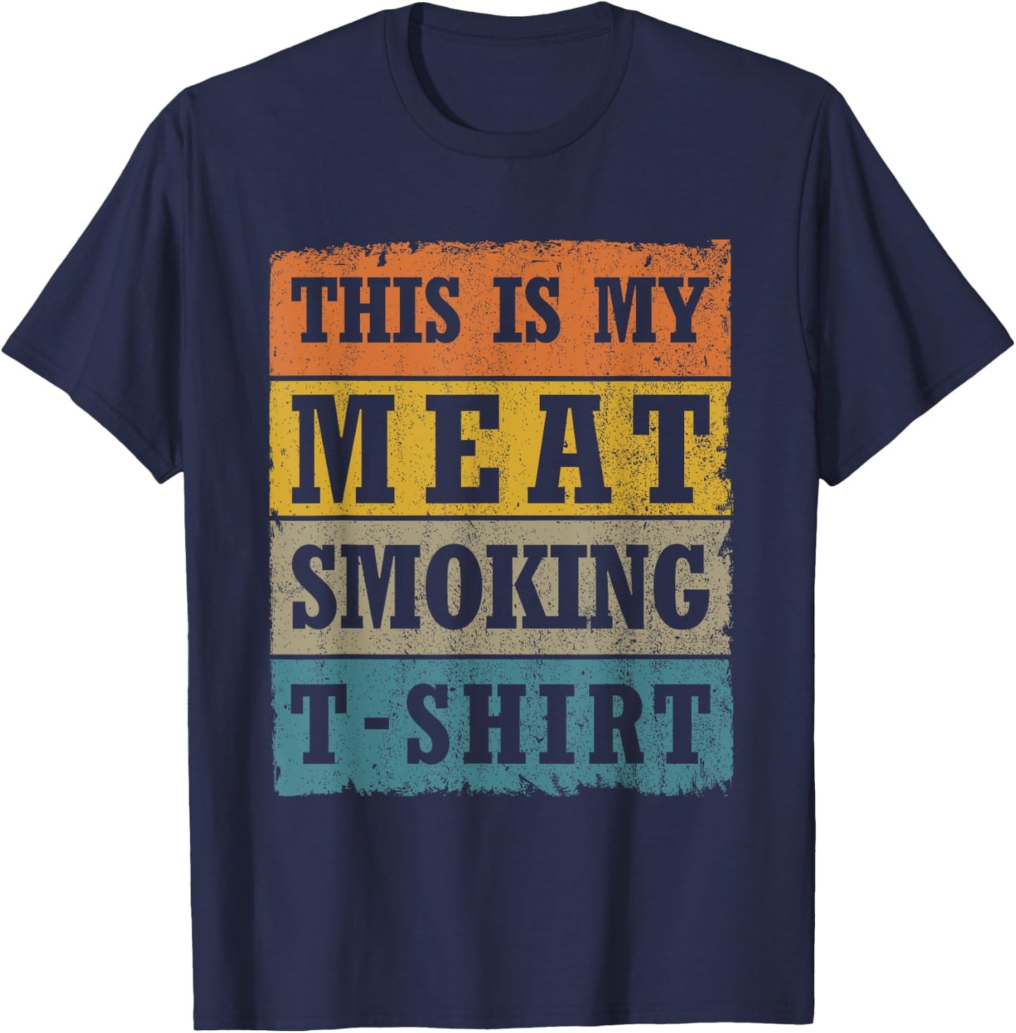 This Is My Meat Smoking Vintage Retro BBQ Grill T-Shirt - T-Shirt | Navy