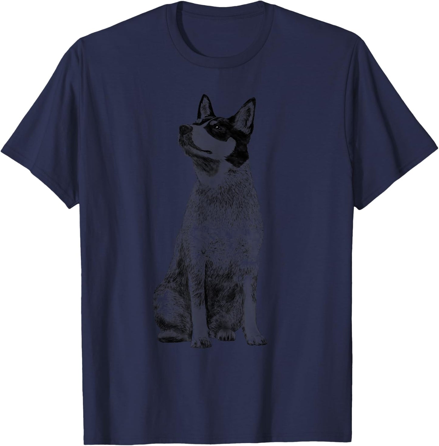 Sitting Australian Cattle Dog T-Shirt - T-Shirt | Navy