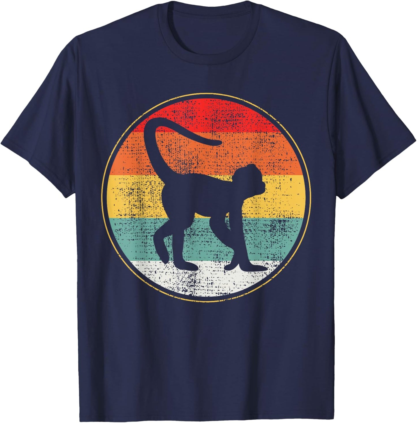 Spider Monkey Retro Vintage T-Shirt - T-Shirt | Navy