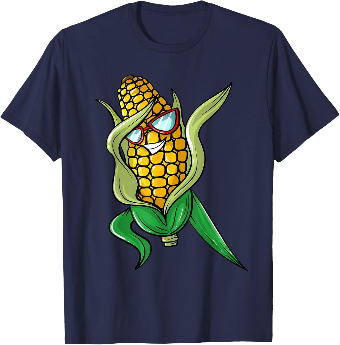 Funny Dabbing Corn Gift | Cute Dancing Farmers Men Women T-Shirt - T-Shirt | Navy
