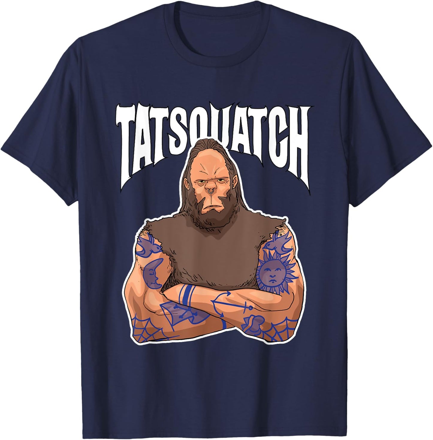 Funny Tattoo Inked Bigfoot Tatsquatch for Sasquatch Believer T-Shirt - T-Shirt | Navy