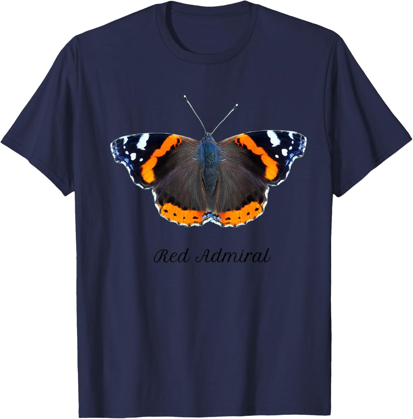 Red Admiral Butterfly T-Shirt - T-Shirt | Navy