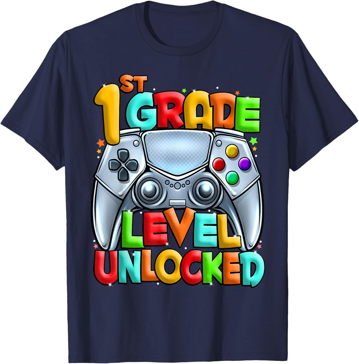 1st Grade Level Unlocked Video Gamer Back to School Kids T-Shirt - T-Shirt | Navy