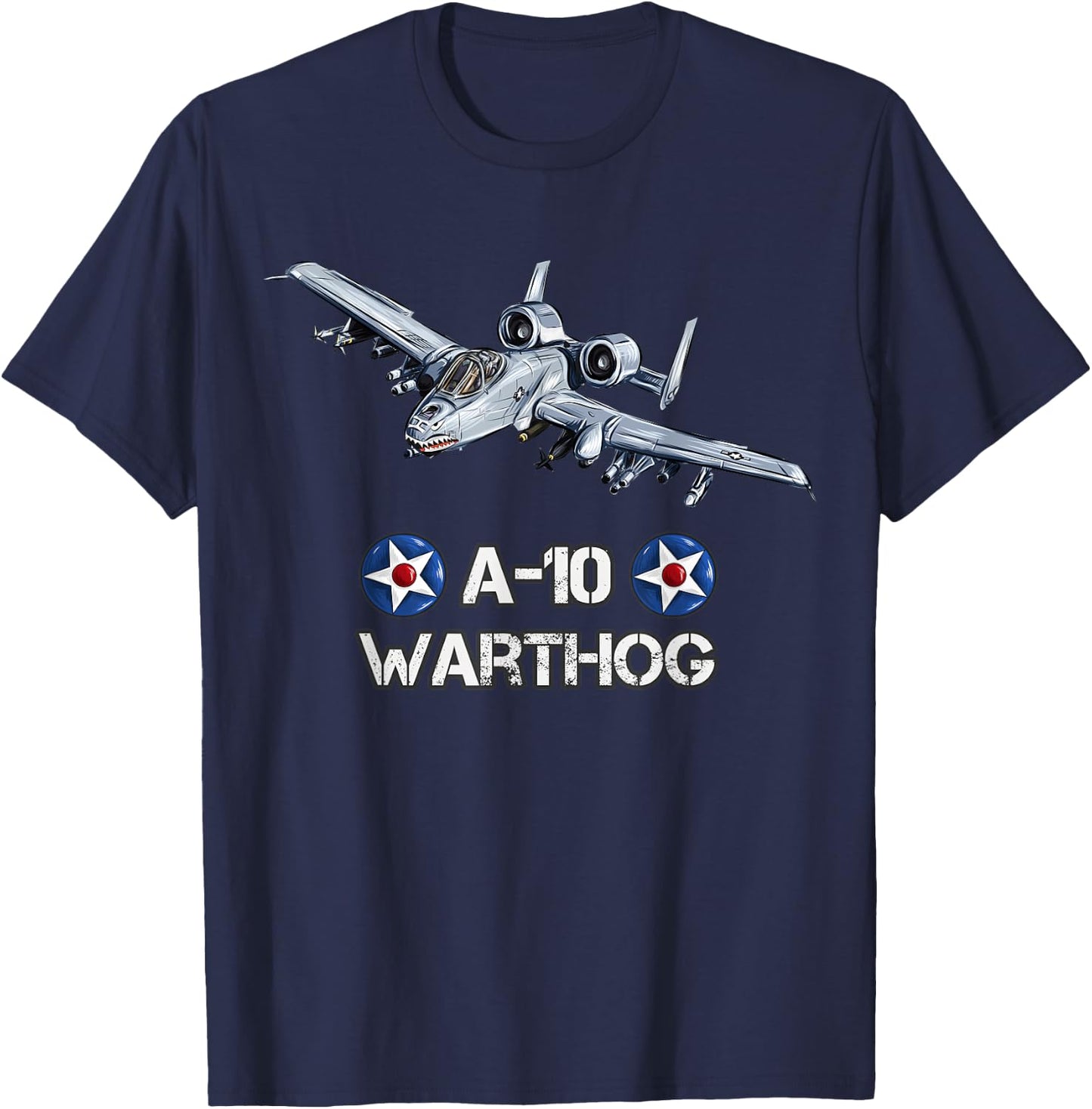 American Military Fighter Bomber A10 Warthog T-Shirt - T-Shirt | Navy