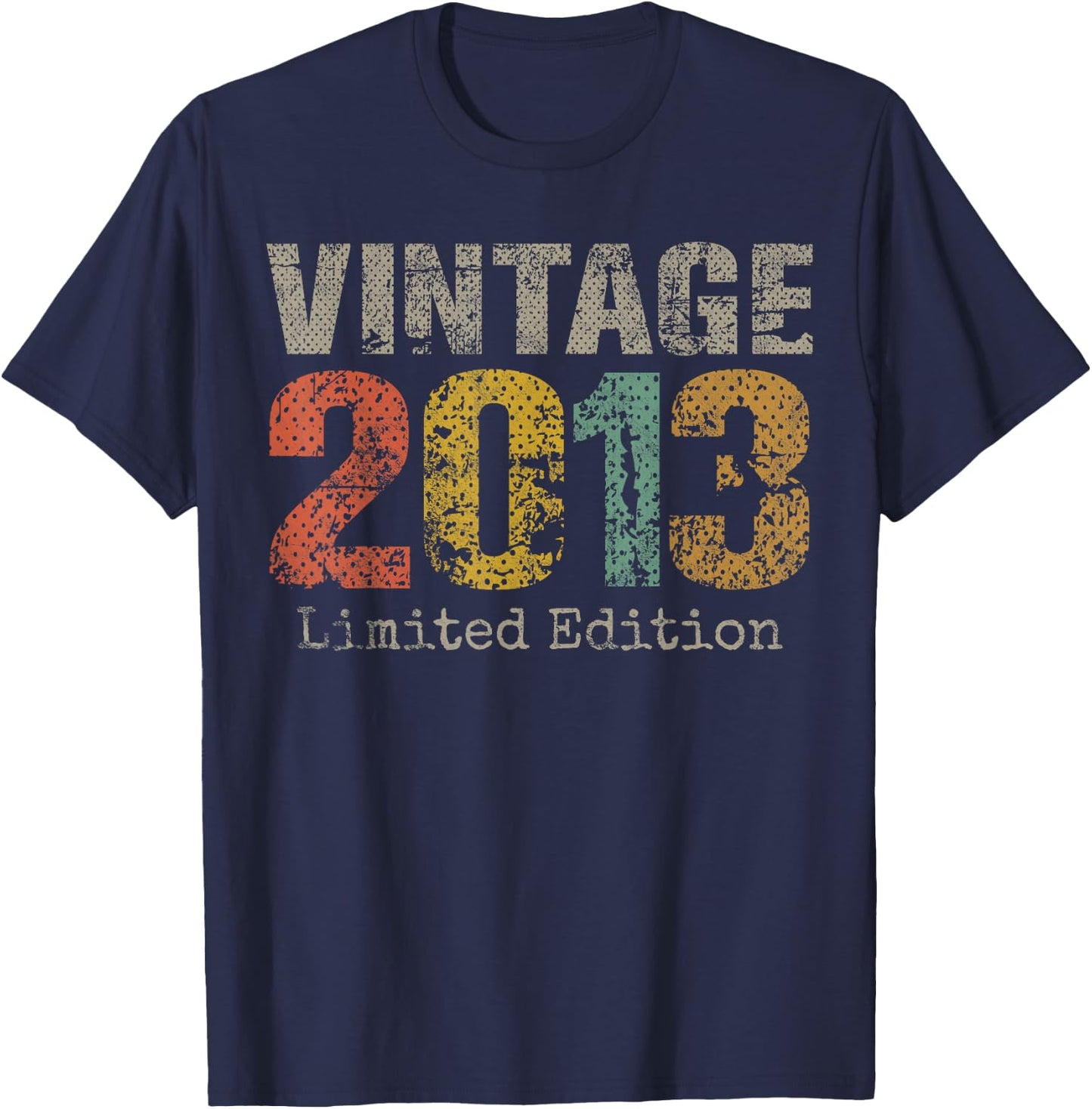 Vintage 2013 Limited Edition 12th Birthday Gifts 12 Year Old T-Shirt - T-Shirt | Navy