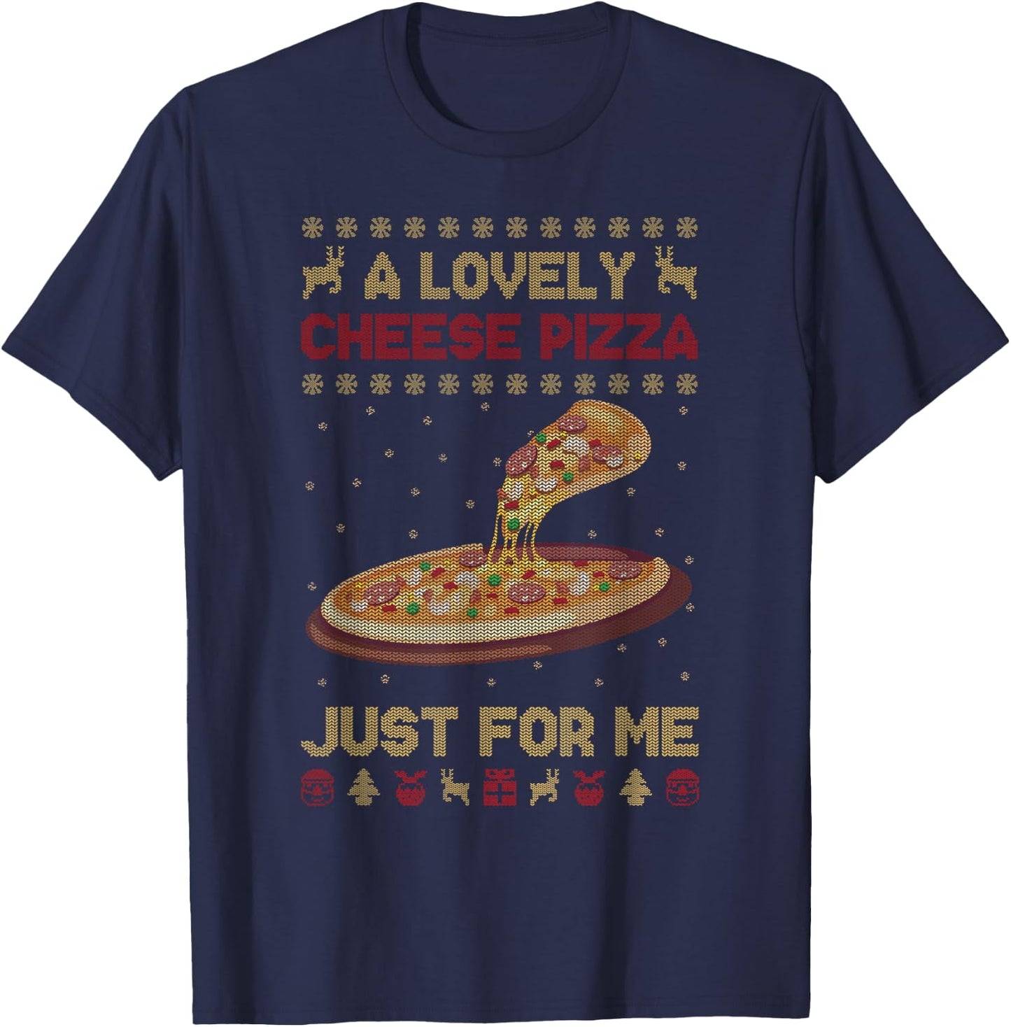 A Lovely Cheese Pizza Shirt Alone Funny Kevin X-mas Home T-Shirt - T-Shirt | Navy