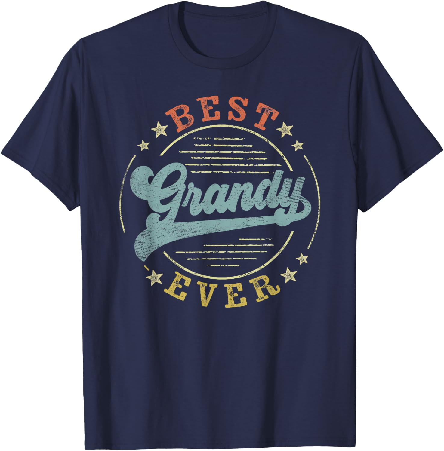Best Grandy Ever Father's Day Grandy Gifts Vintage Emblem T-Shirt - T-Shirt | Navy