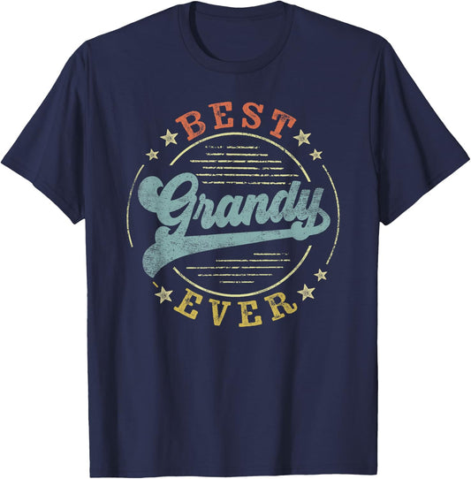 Best Grandy Ever Father's Day Grandy Gifts Vintage Emblem T-Shirt - T-Shirt | Navy