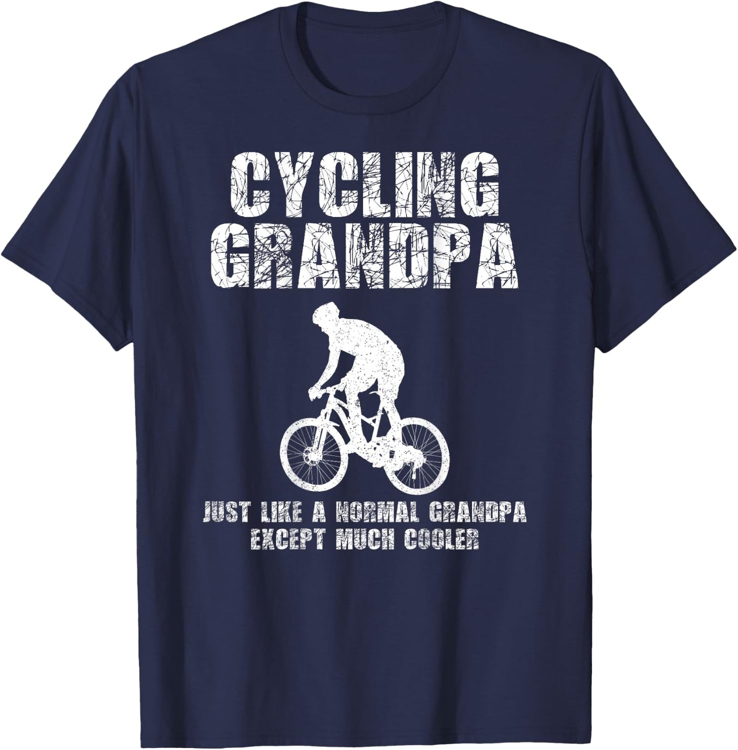Cycling Grandpa Cool Love Cycle Biking Riding T-Shirt - T-Shirt | Navy
