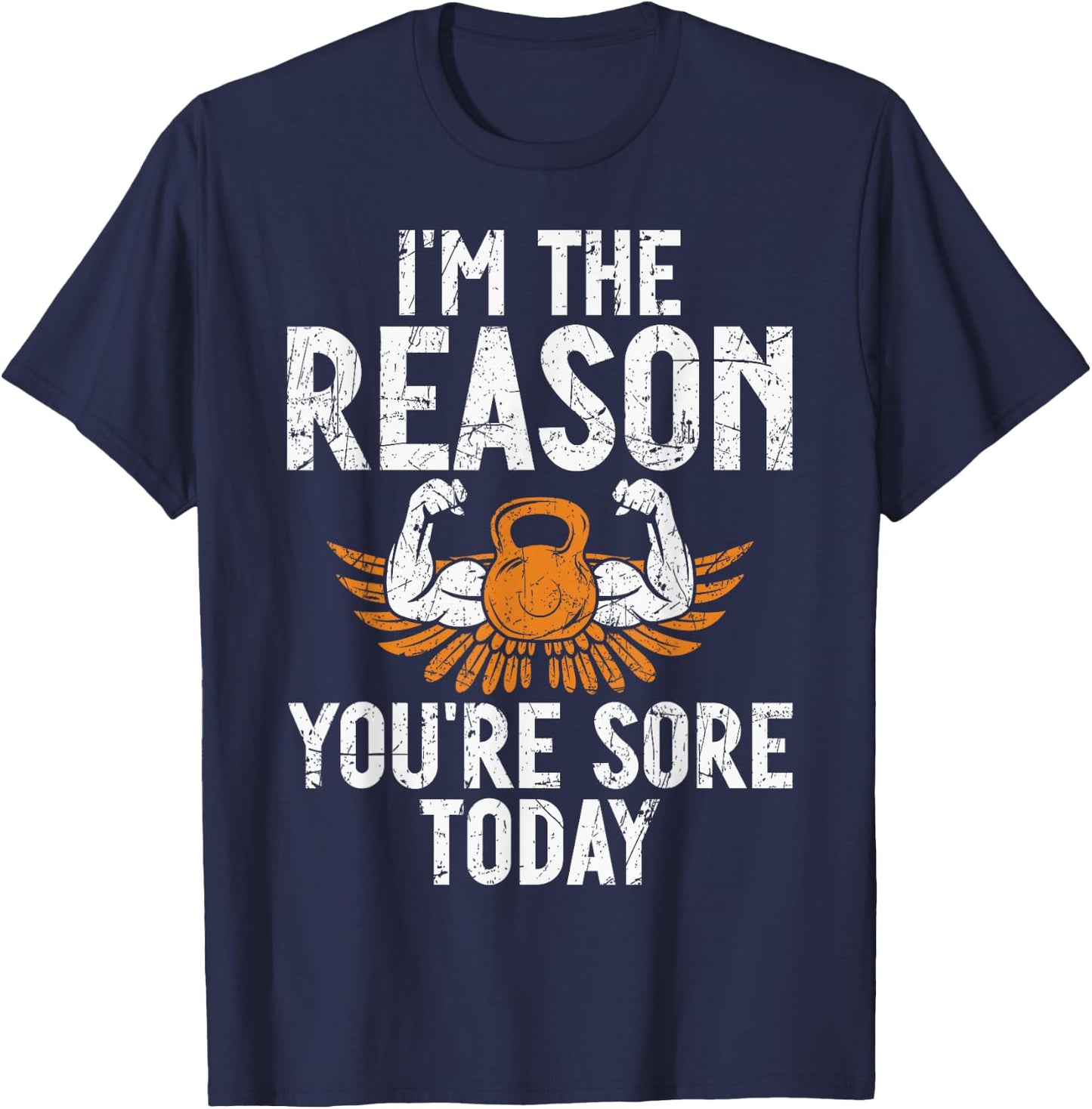 Personal Trainer Gifts Im the Reason you are sore today -Adults Black Small T-Shirt - T-Shirt | Navy