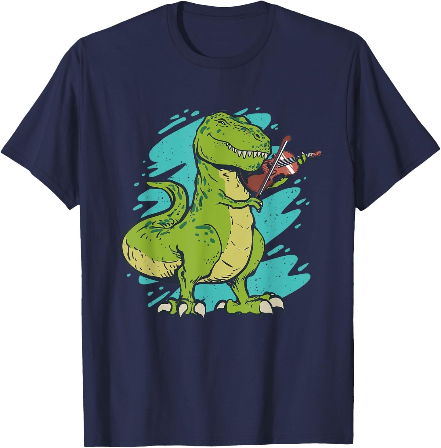 Dinosaur playing violin T-Shirt - T-Shirt | Navy