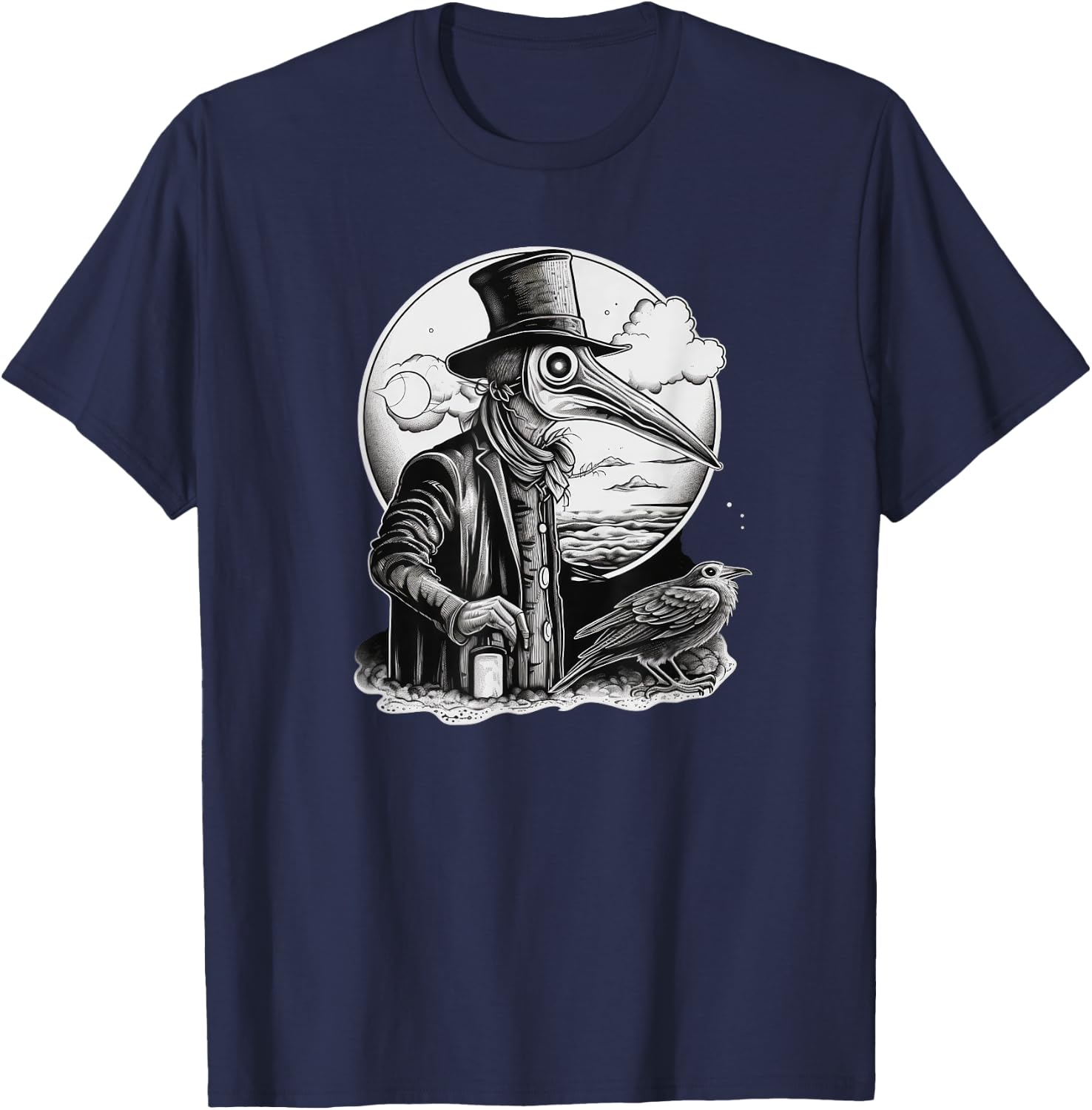 Funny Plague Doctor cool Grunge Style leeches medical T-Shirt - T-Shirt | Navy