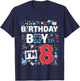 Kids Scientist 8th Birthday Boy I'm 8 Years Science experiments T-Shirt - T-Shirt | Navy