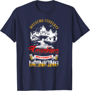 Forecast Kayaking With A Chance Of Drinking Beer T-Shirt - T-Shirt | Navy