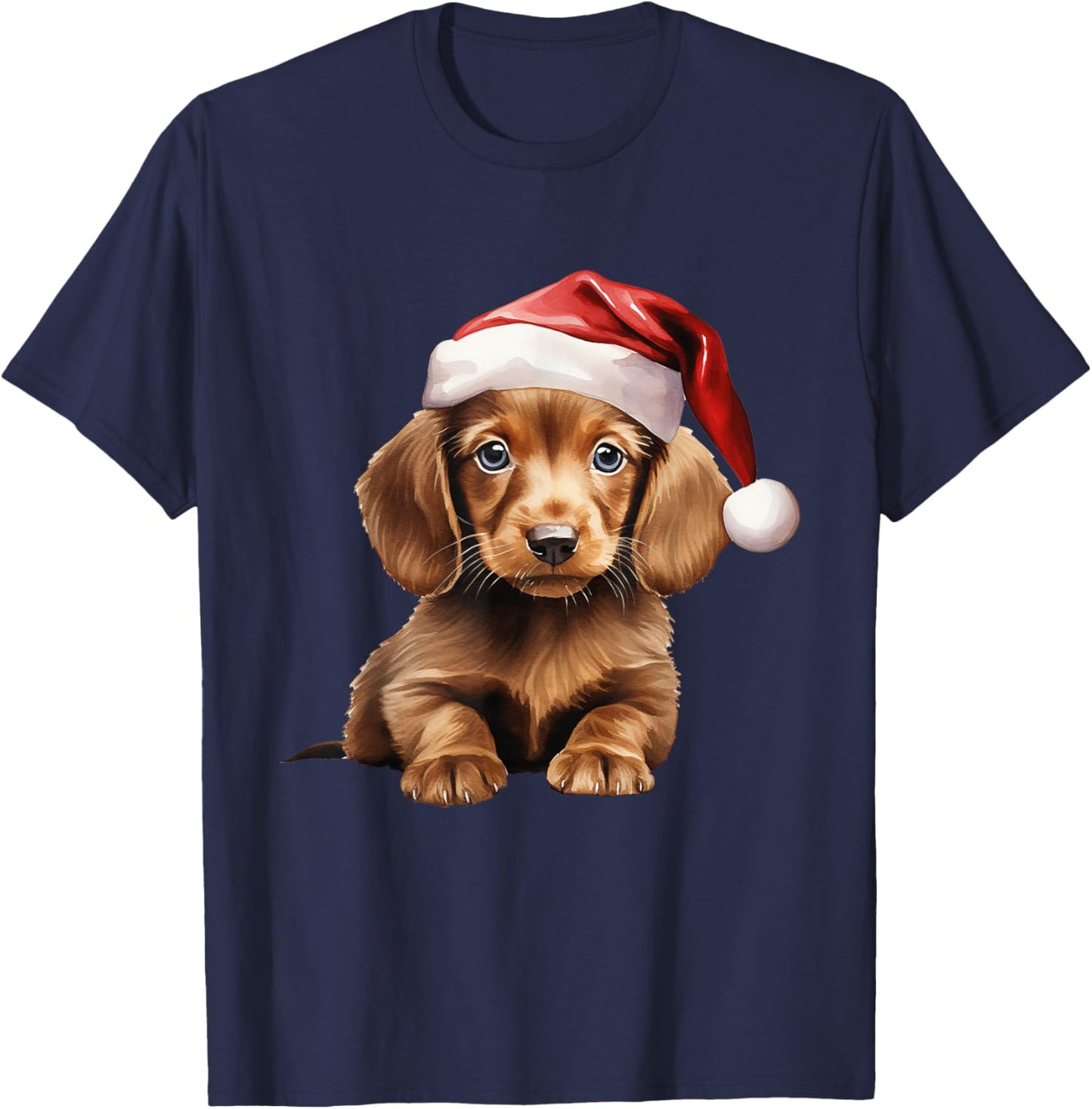 Christmas Winter Wiener & Dachshund T-Shirt - T-Shirt | Navy