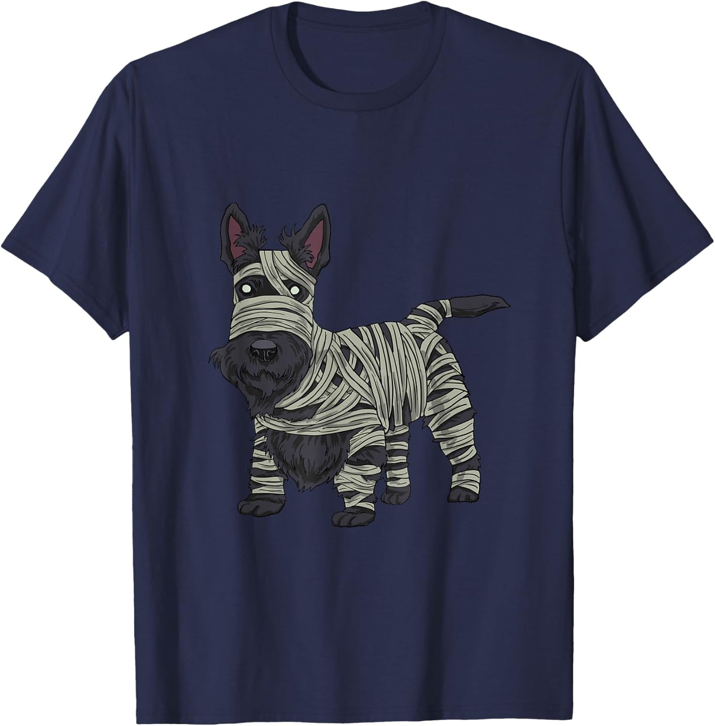 Scottish Terrier Dog Mummy Halloween Costume Dog Lovers Men Women Kids T-Shirt - T-Shirt | Navy