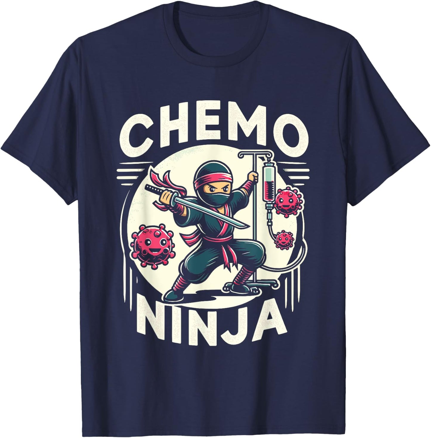 Cancer Fighting Support | Funny Cancer Fighter Warrior Ninja T-Shirt - T-Shirt | Navy
