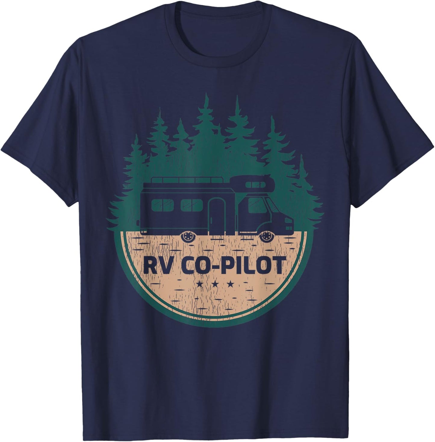 Camping RV Co-Pilot Road Trip Camper T-Shirt - T-Shirt | Navy
