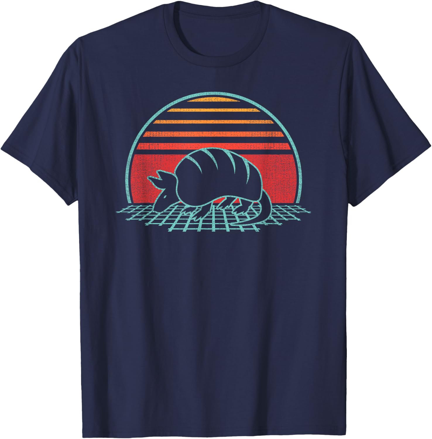 Armadillo Lover Animal Retro Vintage 80s Style T-Shirt - T-Shirt | Navy