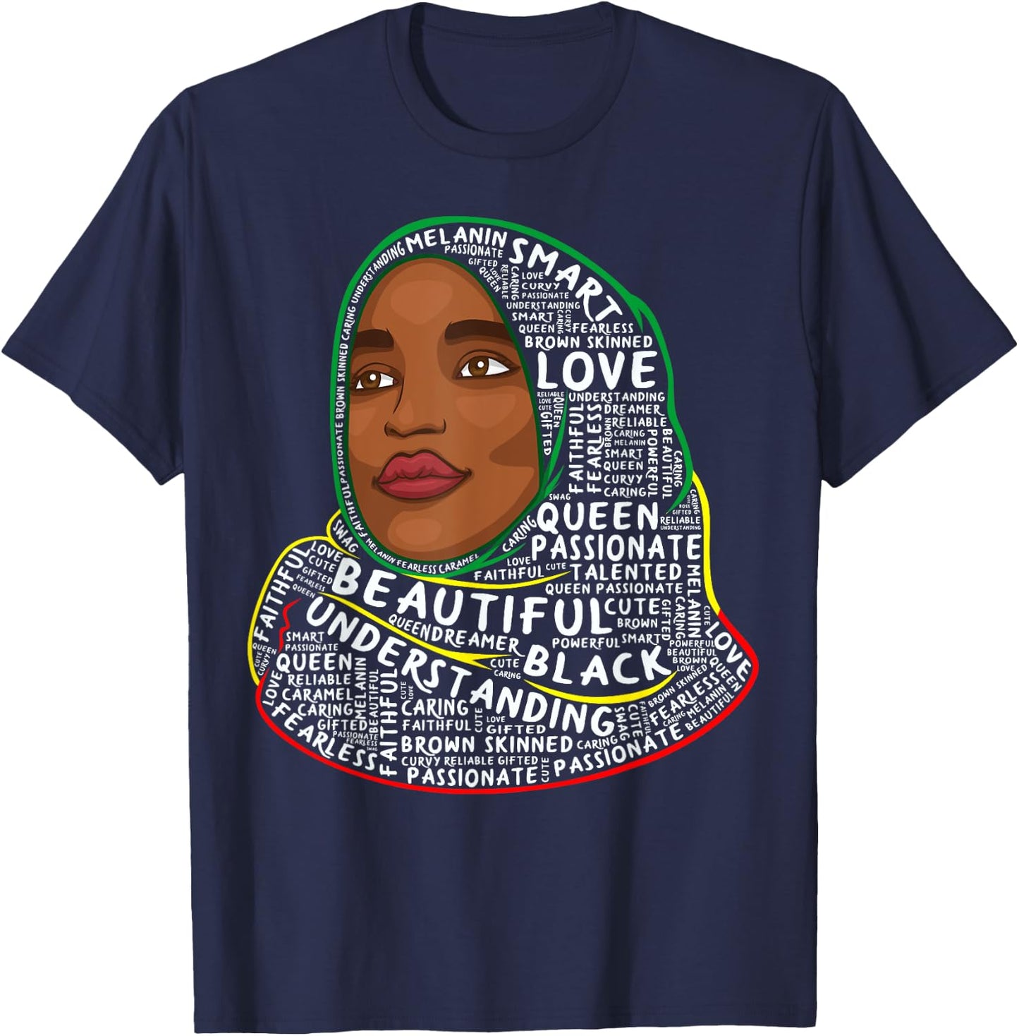 Ilhan Omar Black History Month Women African Muslim Hijab T-Shirt - T-Shirt | Navy