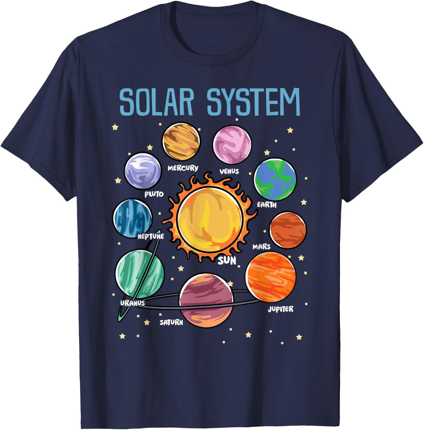 Solar System Planets Science Space Boys Girls STEM Kids T-Shirt - T-Shirt | Navy
