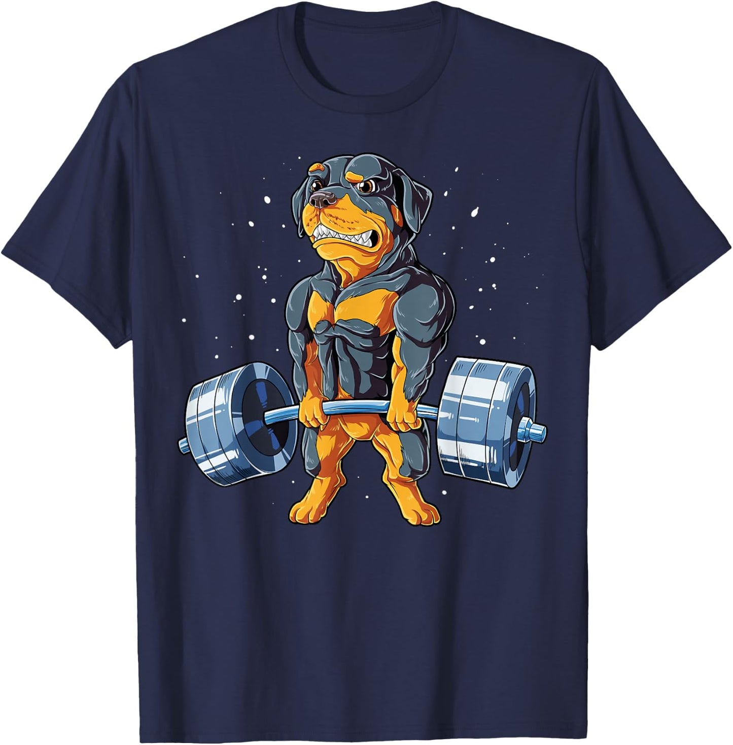 Rottweiler Weightlifting Funny Deadlift Men Fitness Gym Gift T-Shirt - T-Shirt | Navy