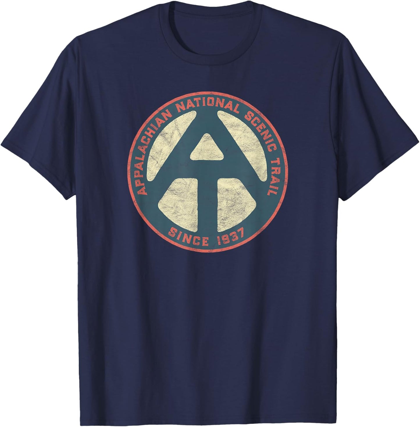 Appalachian Trail Marker Retro National Scenic Trail T-Shirt - T-Shirt | Navy