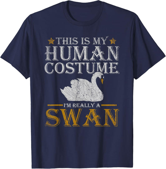 Pretty Animal Beautiful Bird Funny Costume Swan T-Shirt - T-Shirt | Navy