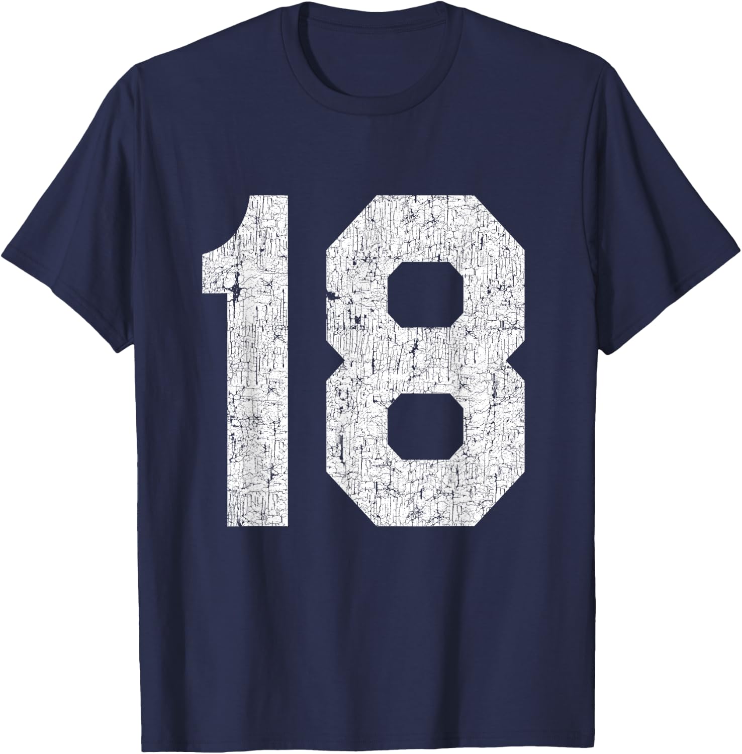 #18 Jersey Uniform Varsity Sports Number, 18th Birthday T-Shirt - T-Shirt | Navy