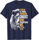 I Can Do All Things Through Christ Lion Faith Christian T-Shirt - T-Shirt | Navy