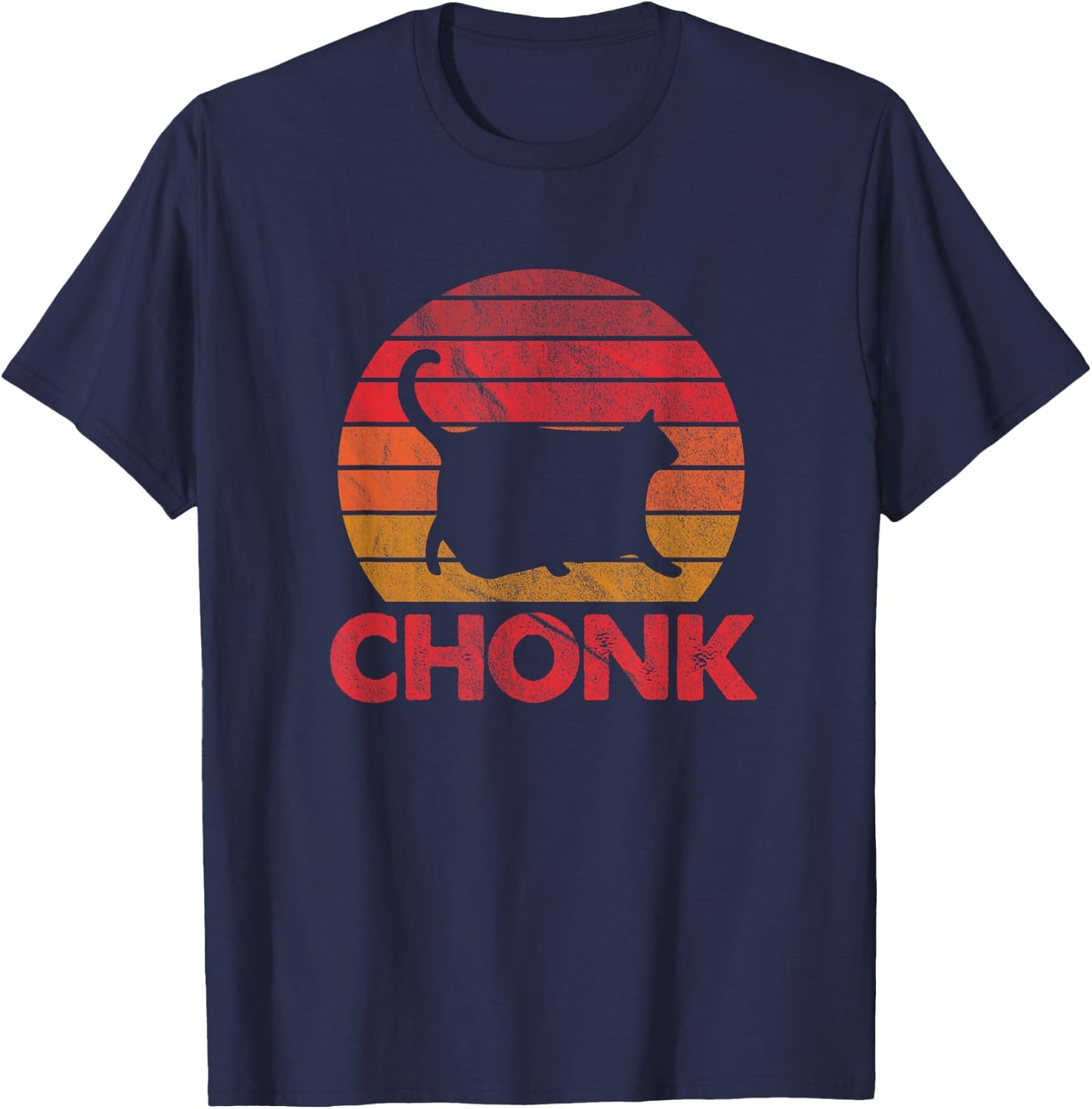 Chonk Cat Funny Cat Lover Gift T-Shirt - T-Shirt | Navy