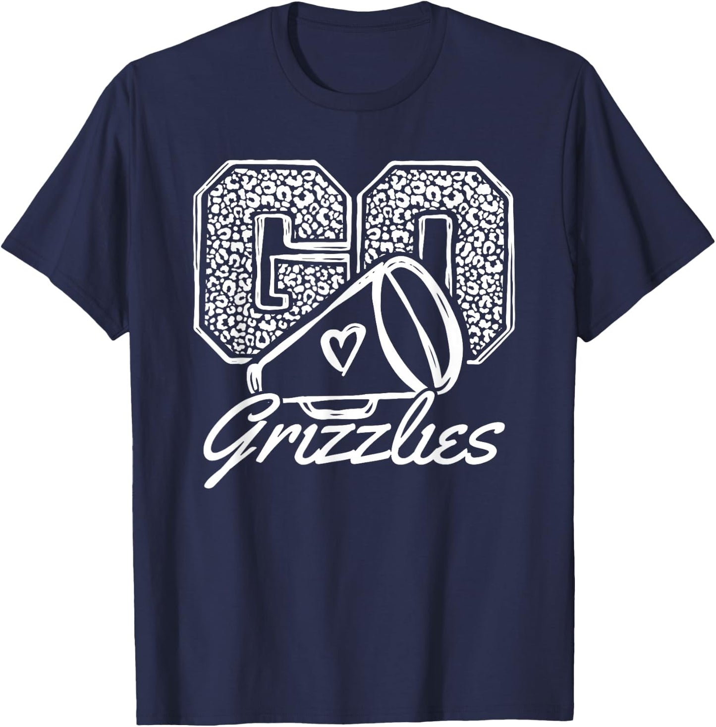Go Cheer Grizzlies Sports Name Gifts Men Women Boy Girl T-Shirt - T-Shirt | Navy