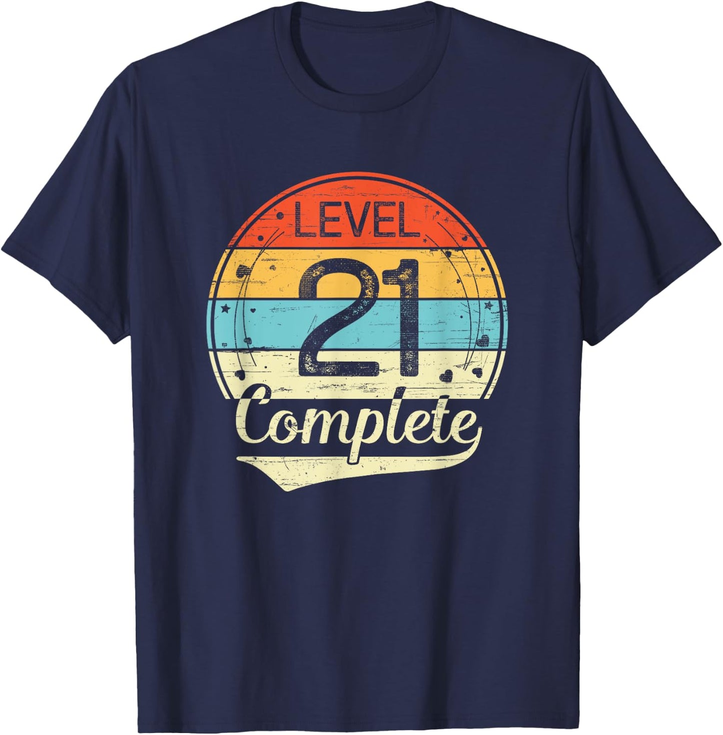 Level 21 Complete Retro 21st Wedding Anniversary T-Shirt - T-Shirt | Navy