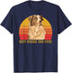 Vintage Best Aussie Dad Ever Papa Australian Shepherd Dog T-Shirt - T-Shirt | Navy