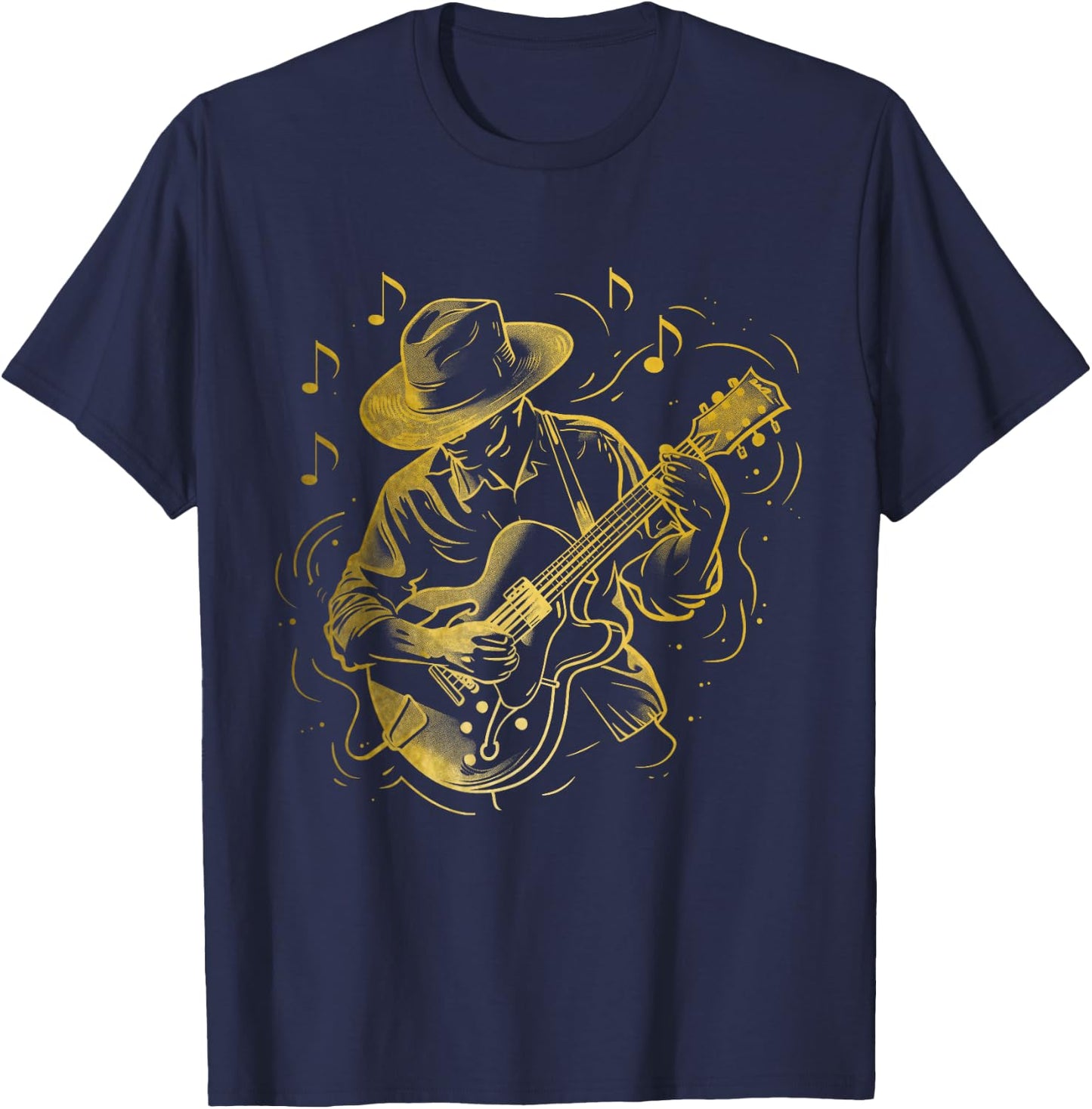 Guitar Player Jazz Blues Music Blues Musician Guitarist T-Shirt - T-Shirt | Navy