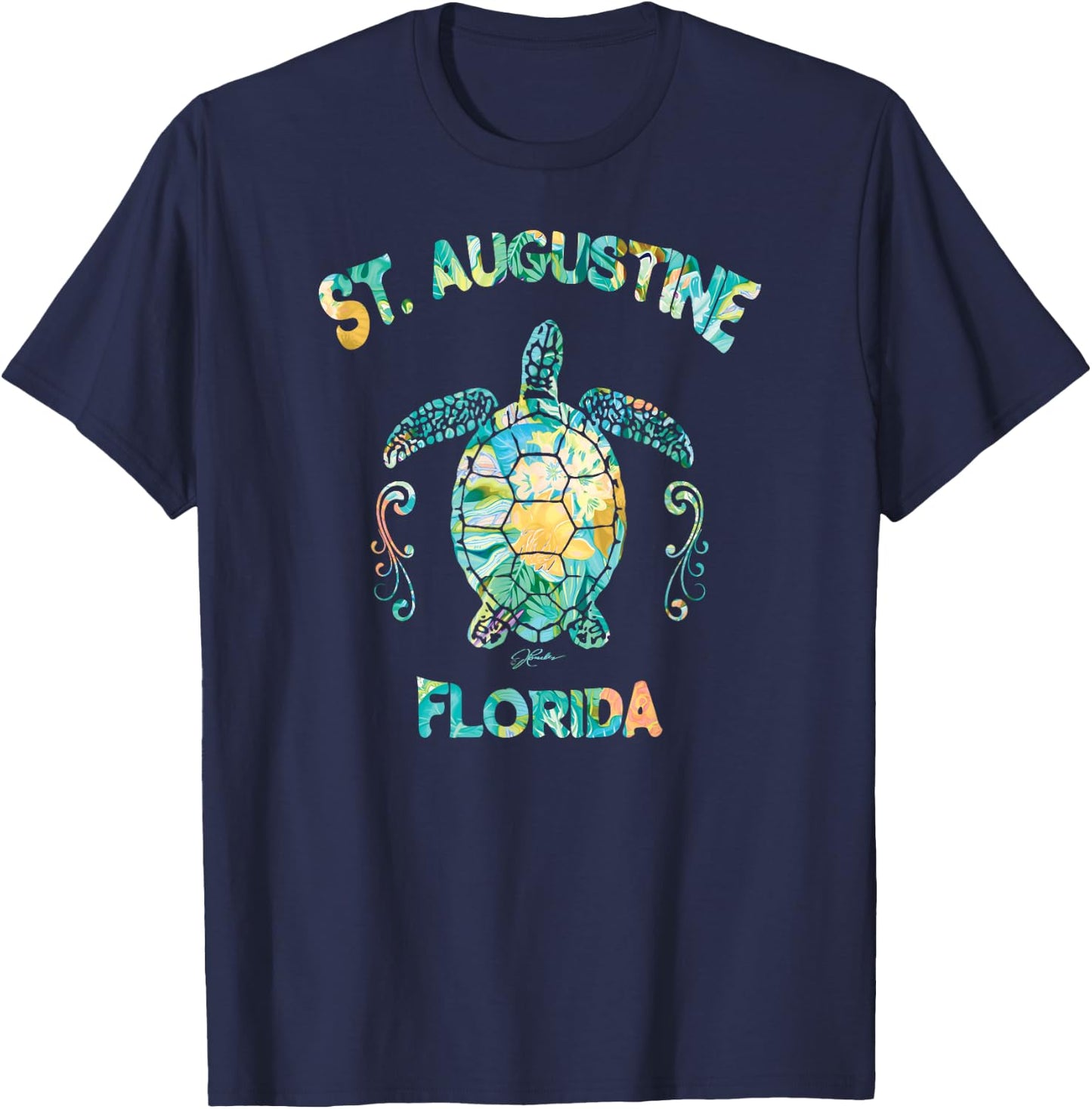 JCombs St Augustine Florida Sea Turtle T-Shirt - T-Shirt | Navy