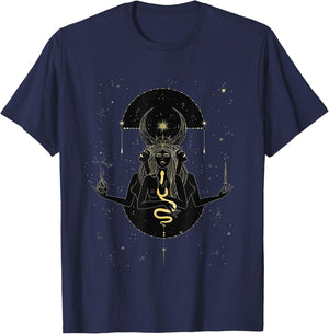 The Goddess Hecate Tarot Card Triple Moon Wiccan Witch T-Shirt - T-Shirt | Navy
